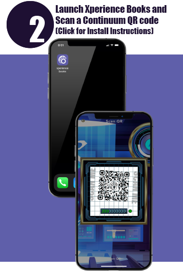 Image of the app scanning a Continuum Multimedia QR Code